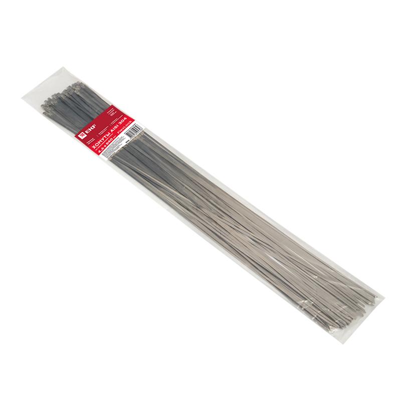 Хомут AISI 304 из нержавеющей стали, 4.6x840 (100 шт.) FlexLock PROxima|plc-fl-tss-304-4.6x840|EKF — миниатюра 3