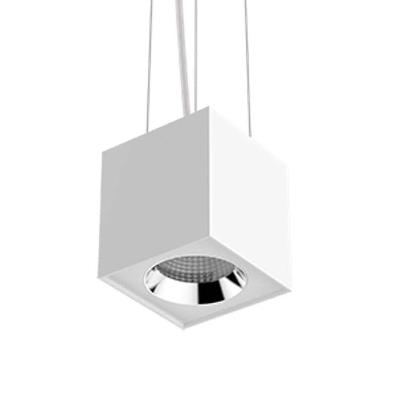 Светильник светодиодный DL-02 Cube подвесной 125х135 мм 20Вт 3000K 35° RAL9010 белый мат. DALI | V1-R0-00360-30D01-2002030 | VARTON — VARTON