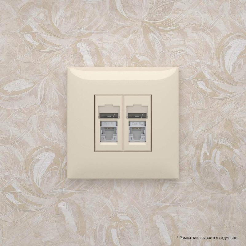 Розетка RJ-45 в стену, 5e двойная экранированная, Avanti, "Ванильная дымка" | 4405364 | DKC — миниатюра 10