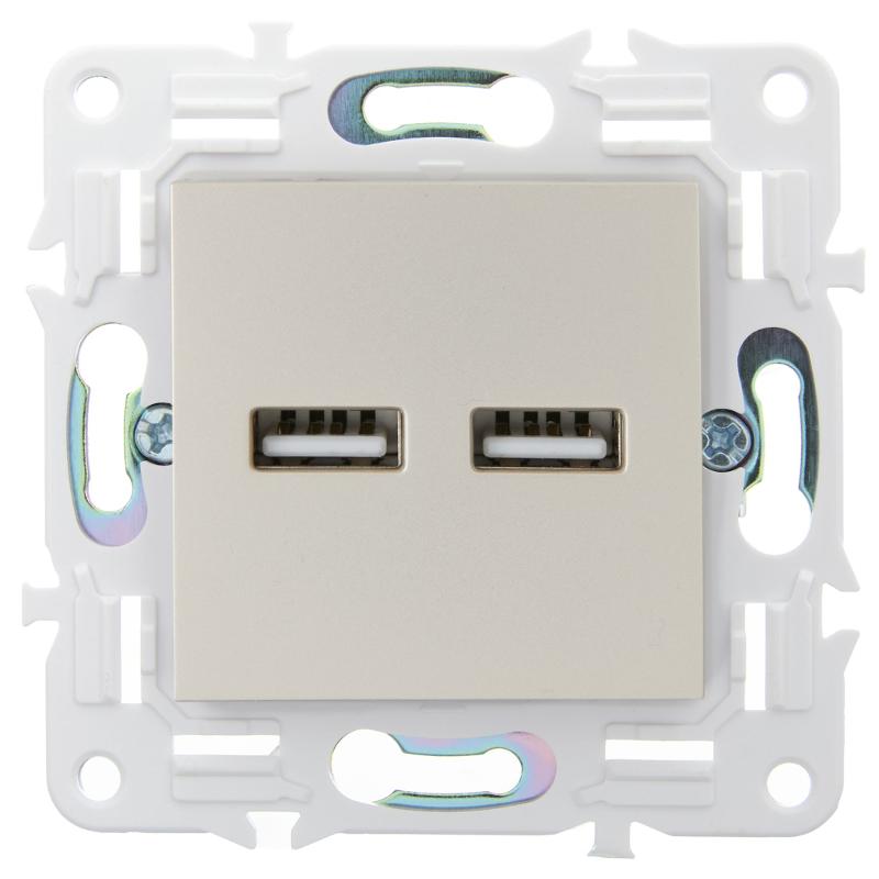 SKANDY Розетка USB A+A 3,1А SK-R15Sh шампань | SK-U21-D31-K37 | IEK — миниатюра 2