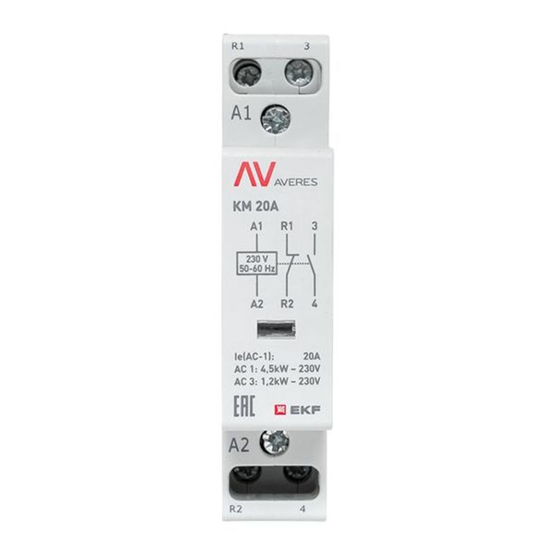 Контактор модульный КМ 20А 1NC+1NO 230VAC (1 мод.) AVERES | km-av-1-20-11-230V | EKF — миниатюра 3