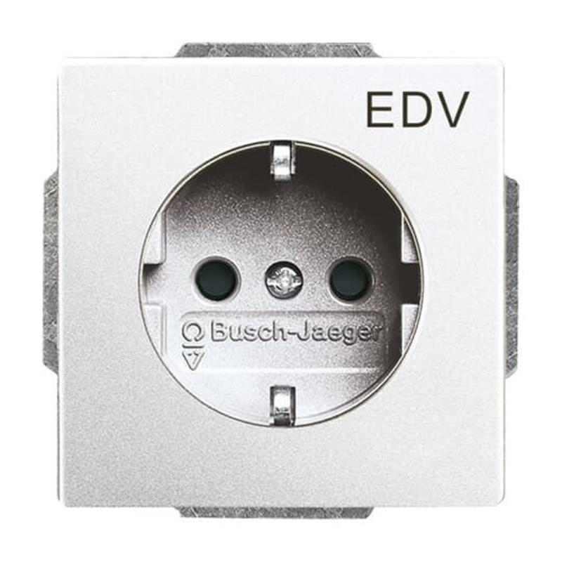 20 EUCKS/DV-83 Розетка SCHUKO 16А 250В с маркировкой EDV, серия solo/future, цвет серебристо-алюминиевый | 2CKA002013A5273 | ABB — ABB