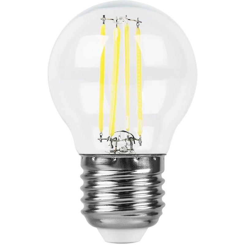 Лампа светодиодная LB-511 (11W) 230V E27 4000K филамент G45 прозрачная | 38016 | FERON — миниатюра 2