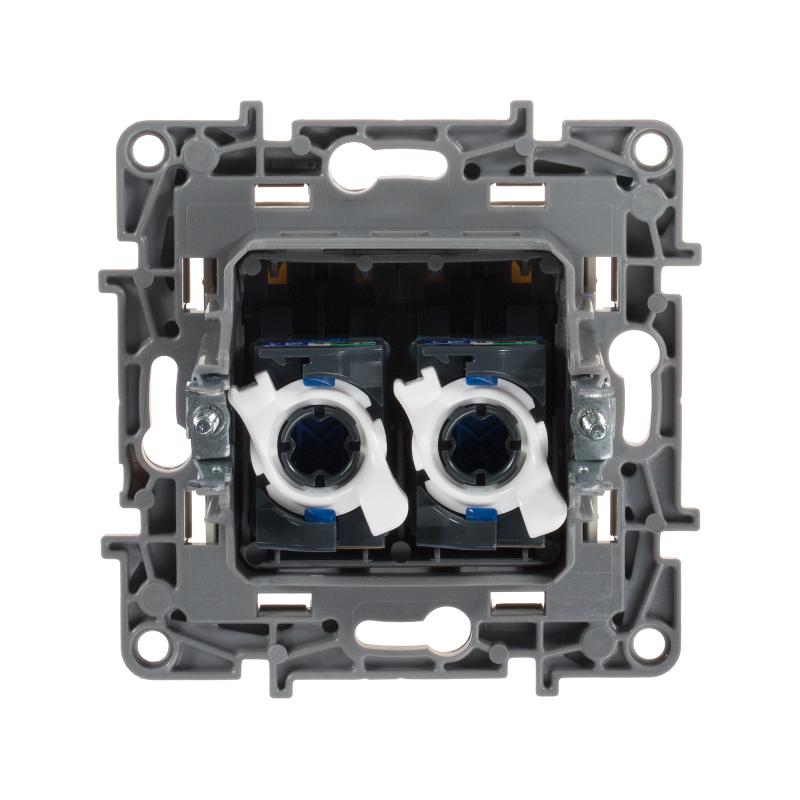 Etika Слоновая кость Розетка компьютерная 2-ая RJ45, категория 6 UTP — миниатюра 3