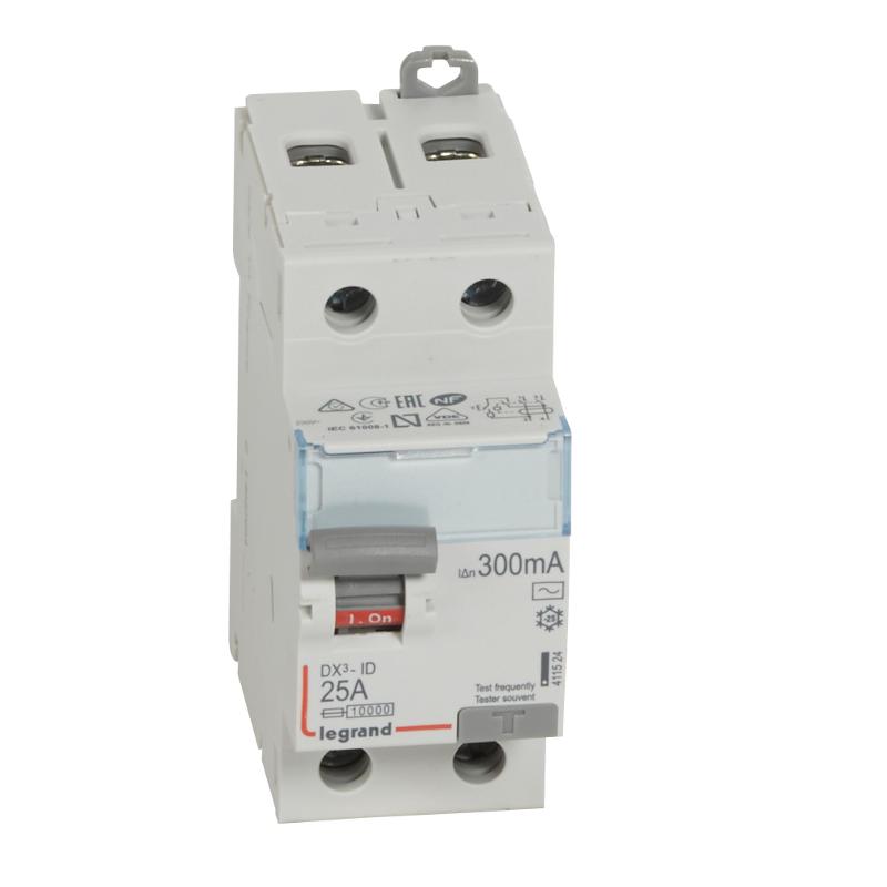 Выключатель дифференциальный (УЗО) DX3-ID 2п 25А 300мА тип AC | 411524 | Legrand — Legrand