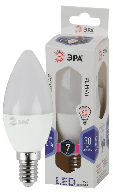 Лампа светодиодная LED 7Вт Е14 6000К smd B35-7W-860-E14 | Б0031400 | ЭРА — миниатюра 1