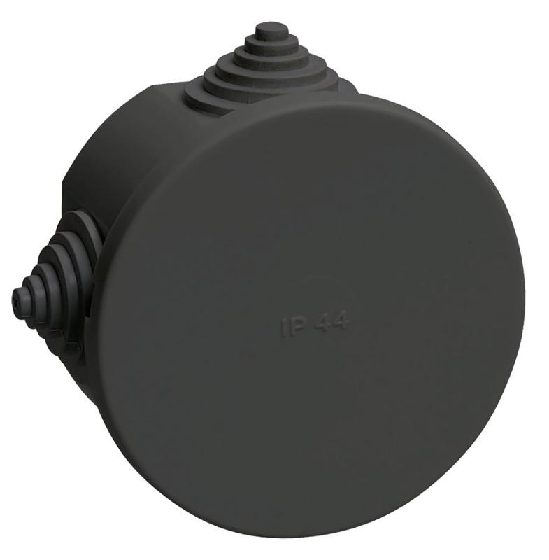 Коробка расп. КМ41237 D=75х40мм IP44 4 вв. черная  | UKO21-075-040-000-K02-44 | IEK — миниатюра 1