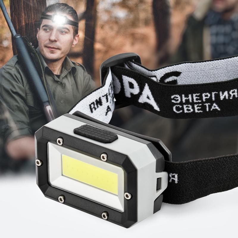 Фонарь налобный светодиодный GB-708 на батарейках, 3 режима, 5 Вт, СОВ, 3хААА, Шторм — миниатюра 3