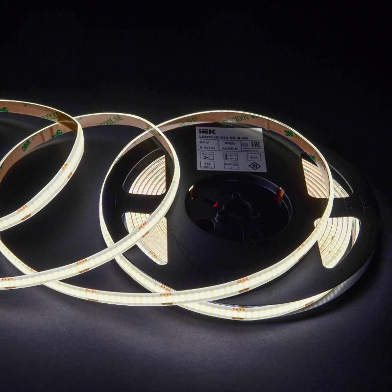 Лента LED 5м COB-312LED 8Вт/м IP65 8мм 24В 4000К  | LSR11-10-312-65-3-05 | ИЭК — миниатюра 4