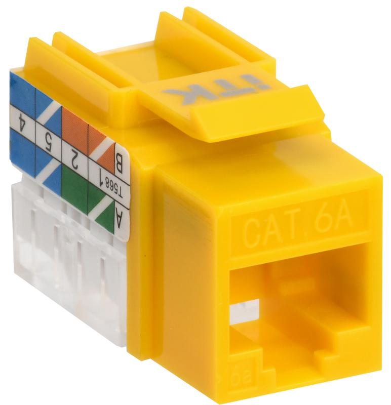 Модуль Keystone Jack кат.6A UTP 110 IDC 90град жёлтый | CS1-1C6AU-11-05 | ITK — ITK