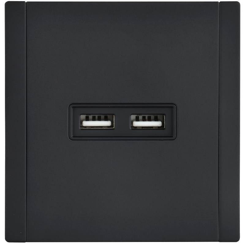 FORTE&PIANO Розетка USB A+A 3,1А FP149M черный  | FP-U21-D31-M-K02 | IEK — миниатюра 2