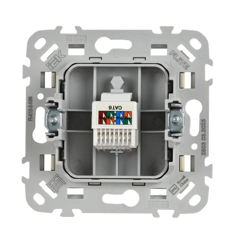 FLITE Розетка компьютерная RJ45 кат.6 UTP РК6-1-0-ФлСл сливочный | FI-K12-2-K86 | IEK — миниатюра 3