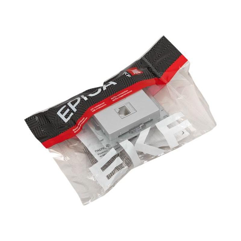 Механизм розетки HDMI+RJ45 (cat5), алюминий Эпика EKF | UP1-SOA-HDMI+RJ45 | EKF — миниатюра 11