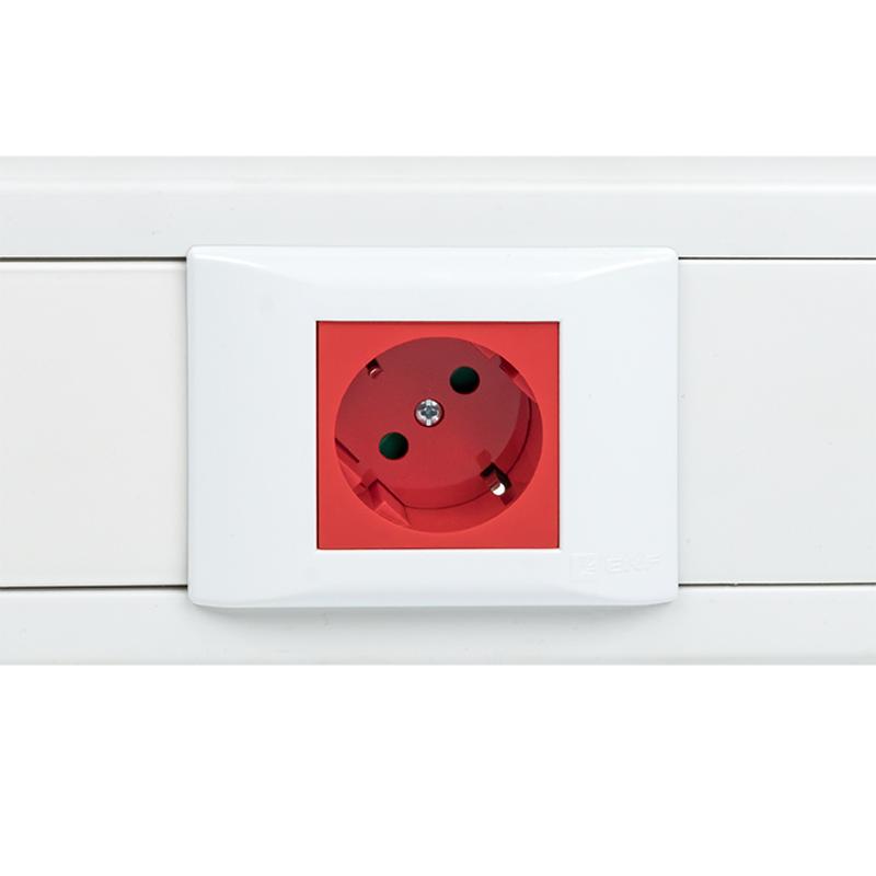 Розетка 45х45 PRO, с заземлением, красная , 45 град | E6MR16-028-70-45 | EKF — миниатюра 7