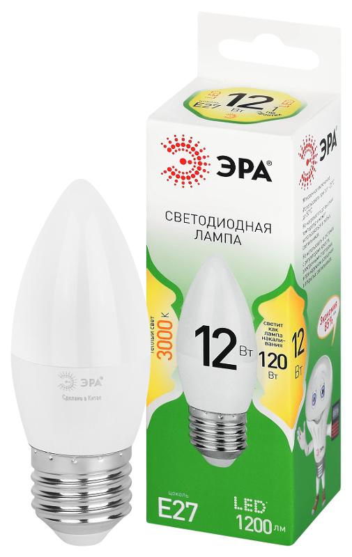 Лампа светодиодная  GREEN LINE LED B35-12W-830-E27 GL E27 12 Вт свеча теплый свет | Б0067137 | ЭРА — ЭРА (Энергия света)