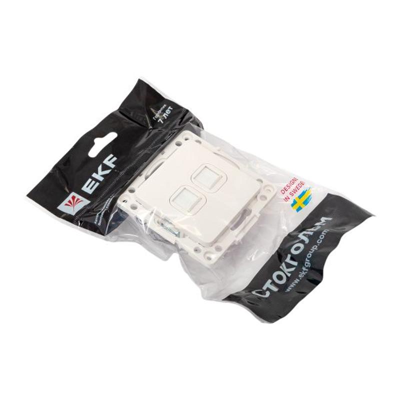 Стокгольм Механизм розетки RJ-45 2-местной белый |EYK02-035-10|EKF — миниатюра 9