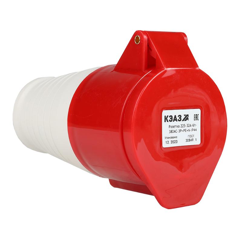 Розетка 225-32А-6h-380AC-3P+PE+N-IP44 | 222753 | КЭАЗ — КЭАЗ (Курский электроаппаратный завод)