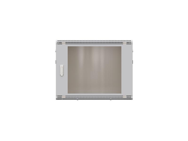 Шкаф настенный 19" TERACOM PRO 6U 600х450 мм дверь стеклянная с замком-ручкой серый|TRP-WLL-0664-40G|EKF — миниатюра 3