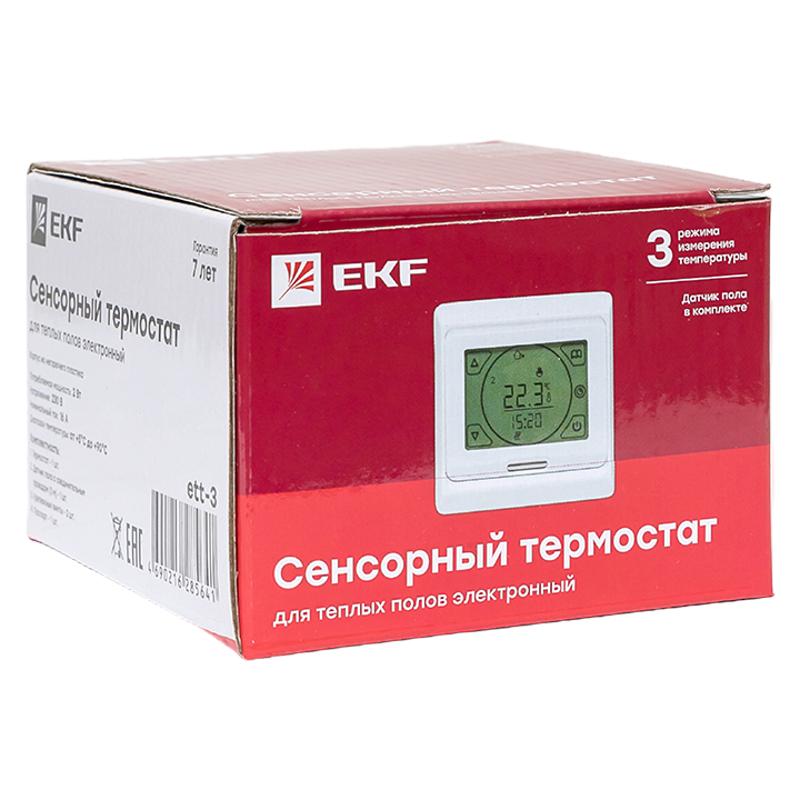 Сенсорный термостат для теплых полов электронный 16А 230В EKF Proxima | ett-3 | EKF — миниатюра 11