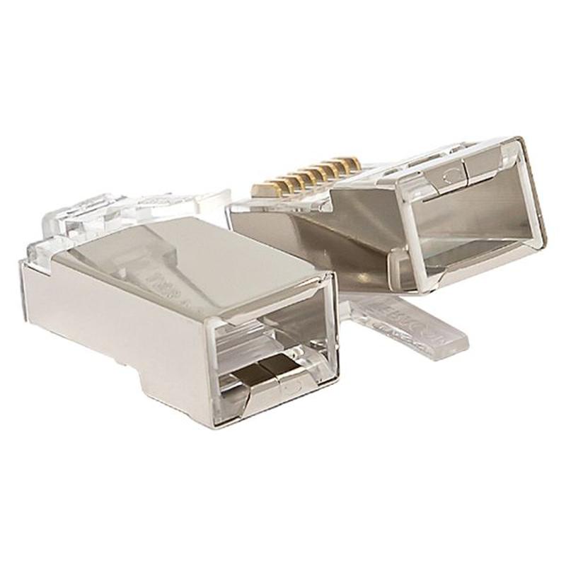 Коннектор RJ-45 TERACOM экранированный 8P8C Cat.5E универсальный (упак.20шт) | TRC-PLUG-5EFTP-20 | EKF — EKF