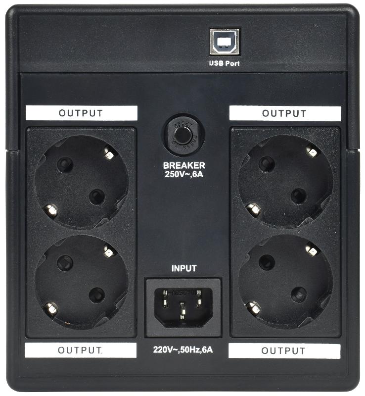 ITK ELECTRA ET ИБП 1,2кВА/720Вт с АКБ 2х7AH USB Schuko | EET-1200VA-1-002-S | ITK — миниатюра 3