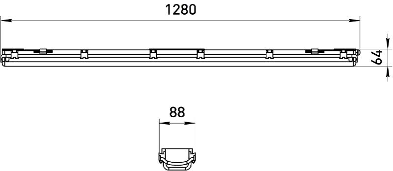 Светильник промышленный под 2 светодиодные лампы T8 G13 1200мм IP65 SPP-101-0-002-120 | Б0043658 | ЭРА — миниатюра 2