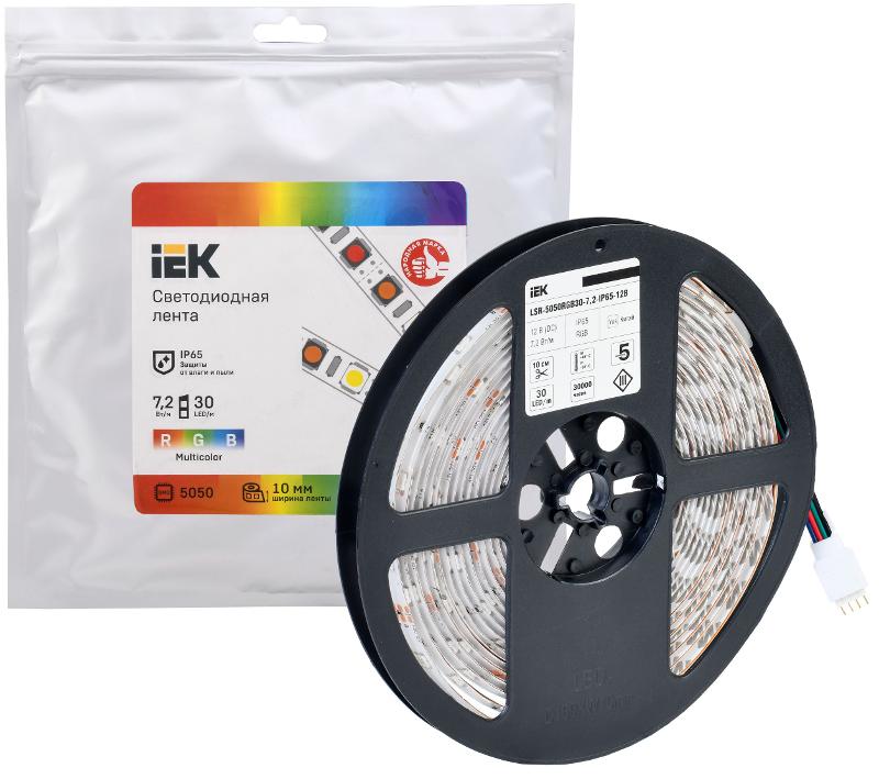 Лента светодиодная 5м LSR-5050RGB30-7,2-IP65-12В | LSR2-3-030-65-3-05 | IEK — миниатюра 2