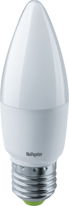 Лампа светодиодная LED 7Вт Е27 230В 4000К NLL-C37-7-230-4K-E27-FR свеча матовая | 94494 | Navigator — фото 1 | Sento