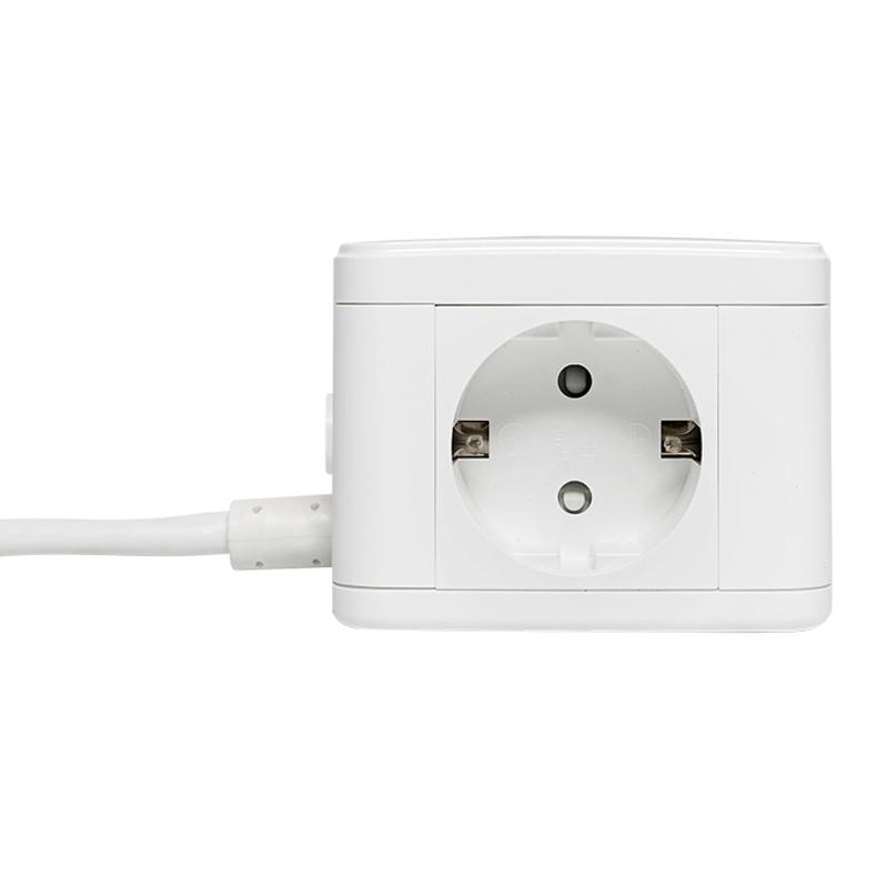 Удлинитель "Куб" 2 гнезда 3USB 2,4А+зарядное устройство 1,3 метра 1мм2 | UBA-CUB-3-WC | EKF — миниатюра 4