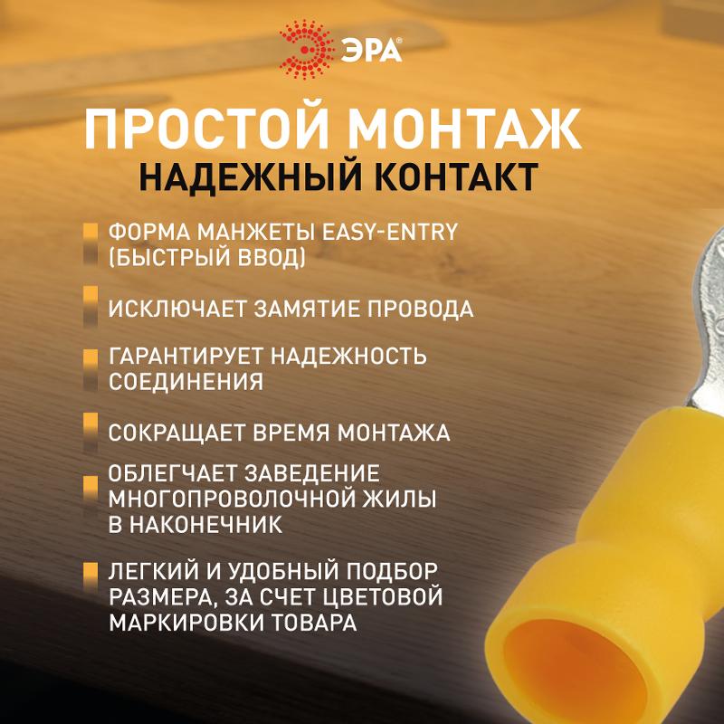 Наконечник кольцевой ЭРА NO-225-117 НКИ 6.0-6 с изолированным фланцем (упаковка 50 шт.)  | Б0063330 | ЭРА — миниатюра 2