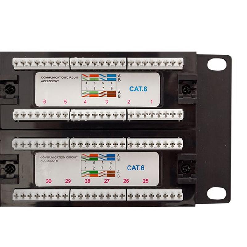 Патч-панель TERACOM CS 19'' Cat.6A 1U полный экран STP 24 порта RJ-45 Dual IDC с органайзером|TRCS-PPNL-6ASTP-1U24| EKF — миниатюра 5