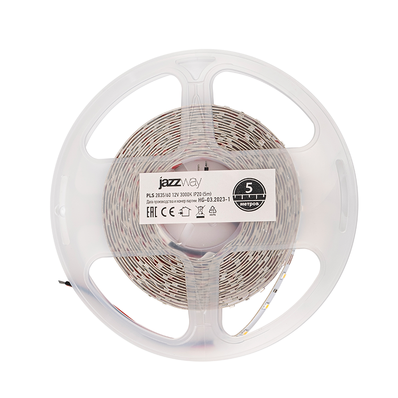 Лента светодиодная LED PLS 2835/60 6Вт 12В 3500К IP20 5м | 2858023 | Jazzway — миниатюра 5