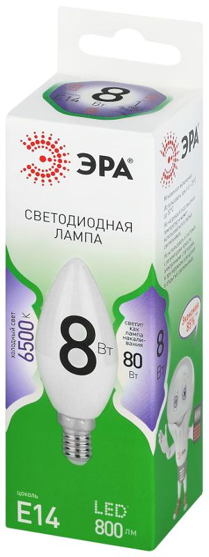 Лампа светодиодная  GREEN LINE LED B35-8W-865-E14 GL E14 8 Вт свеча холодный свет | Б0067101 | ЭРА — миниатюра 5
