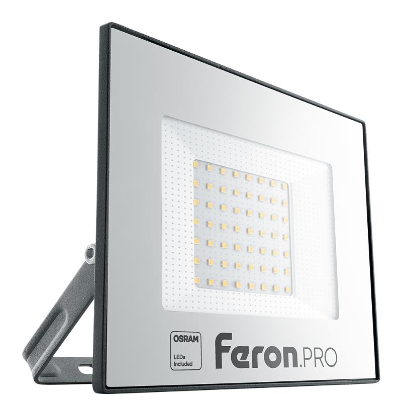 Прожектор светодиодный 50W 6400K IP65 AC175-265V/50Hz, черный, LL-1000 | 41540 | FERON — миниатюра 1
