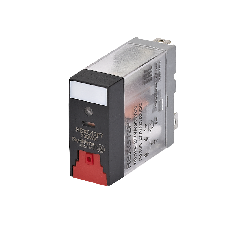 Реле 12A 1CO 230VAC тест кнопка LED | RSXG12P7 | SE — Systeme Electric