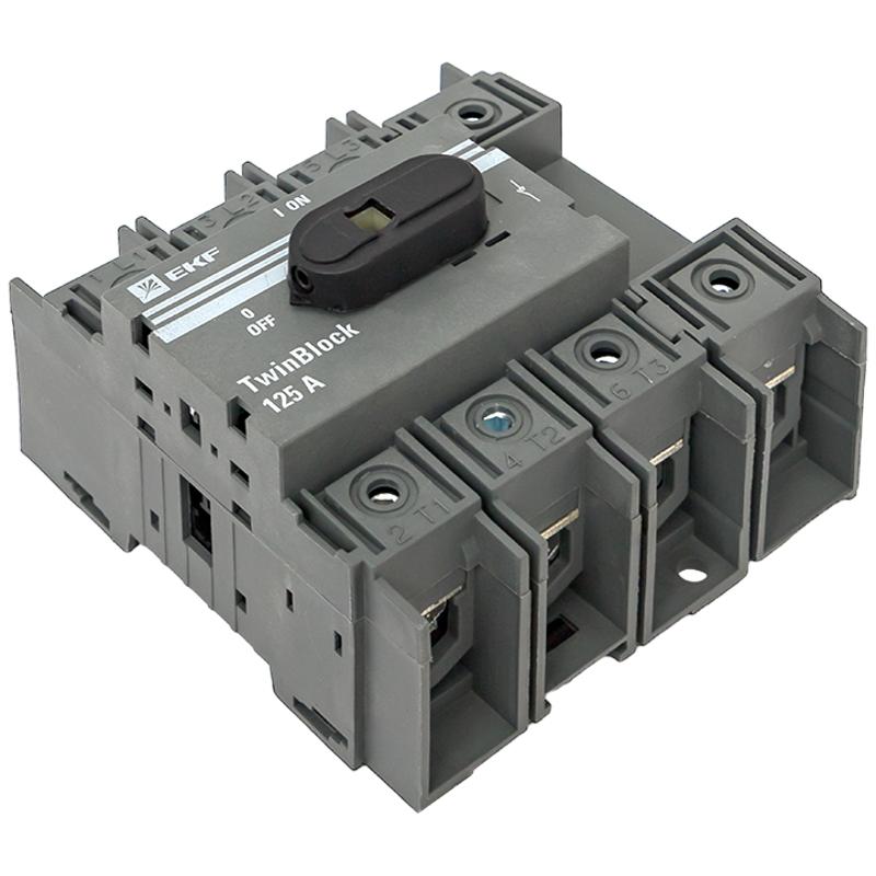 Рубильник 125A 4P c рукояткой управления для прямой установки TwinBlock EKF — миниатюра 9