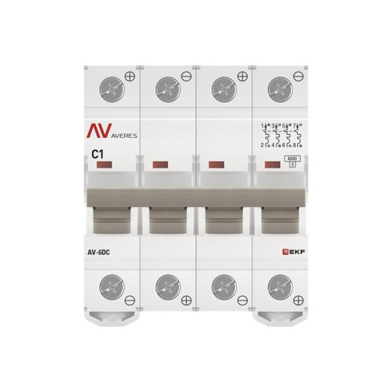 Выключатель автоматический четырехполюсный AV-6 DC 1А C 6кА AVERES | mcb6-DC-4-01C-av | EKF — миниатюра 15