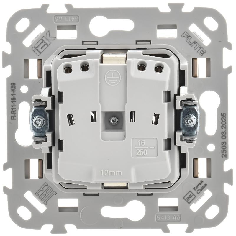 FLITE Розетка с заземлением без шторок быстрозажимные клеммы 16А РС11-1-ФлХ хаки | FI-R11-16-1-K59 | IEK — миниатюра 3