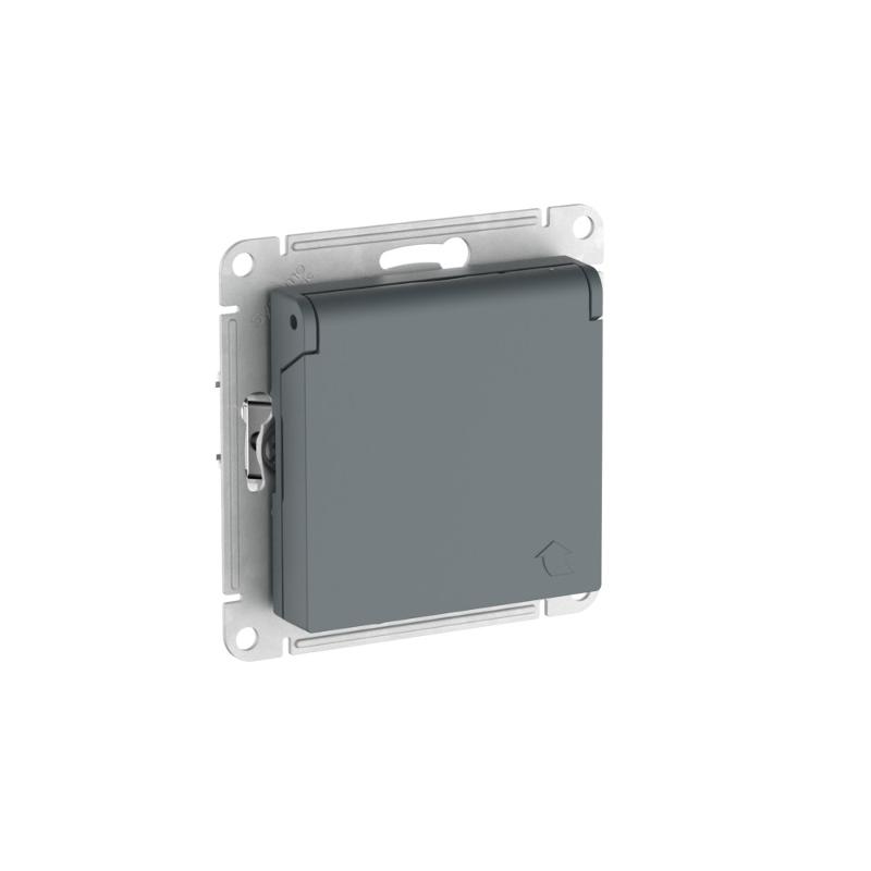 AtlasDesign Грифель Розетка с заземлением со шторками с крышкой,16А,IP20,механизм, быстрозажимные клеммы | ATN000746S | SE — миниатюра 2