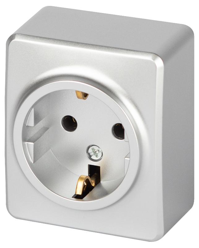 Розетка ЭРА Эксперт 11-2203-03 2P+E Schuko IP20 16A-250В ОУ Алюминий | Б0063020 | ЭРА — ЭРА (Энергия света)