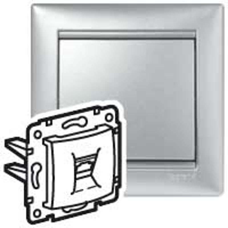 Valena Алюминий DIY Розетка телефонная RJ11 | 694347 | Legrand; замена на арт. ИЭК 6943471 — Legrand