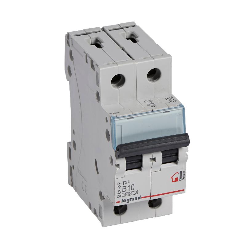 Выключатель автоматический двухполюсный TX3 6000 10А B 6кА | 403984 | Legrand — Legrand