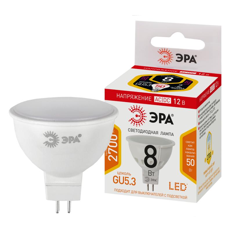 Лампа светодиодная STD LED MR16-8W-12V-827-GU5.3 GU5.3 8Вт софит теплый белый свет | Б0049093 | ЭРА — миниатюра 4