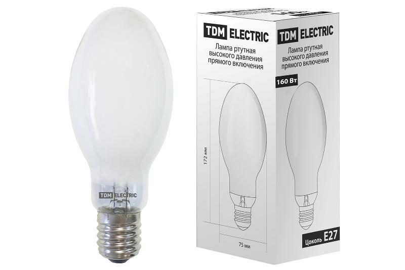 Лампа дуговая ртутно-вольфрамовая ДРВ 160Вт Е27 4200К | SQ0325-0019 | TDM — TDM ELECTRIC