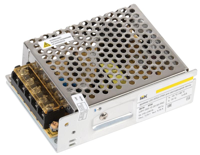 Драйвер для светодиодных лент LED ИПСН-PRO 50Вт 12В IP20 блок-клеммы | LSP1-050-12-20-33-PRO | IEK — IEK (ИЭК)