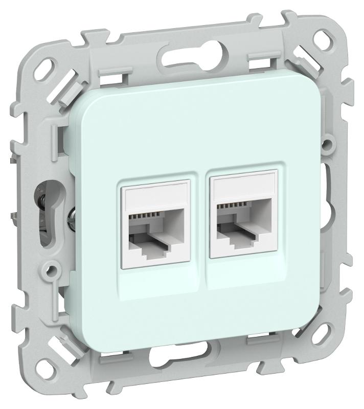 FLITE Розетка 2-ая RJ45/RJ11 кат.5Е/3 UTP РКТ5е/3-2-0-ФлХЛ холодный лед | FI-KT22-1-K94 | IEK — IEK (ИЭК)