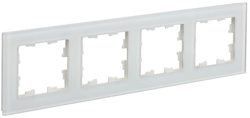 BRITE Рамка 4-ая РУ-4-2-Бр стекло белый матовый | BR-M42-G-31-K01 | IEK — миниатюра 1