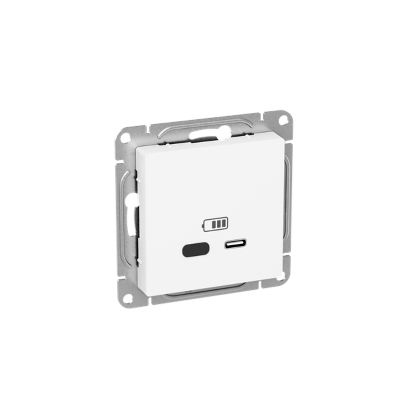 Механизм розетки USB-С, быстрая, белый Эпика EKF | UP1-SOW-USBCF | EKF — миниатюра 3
