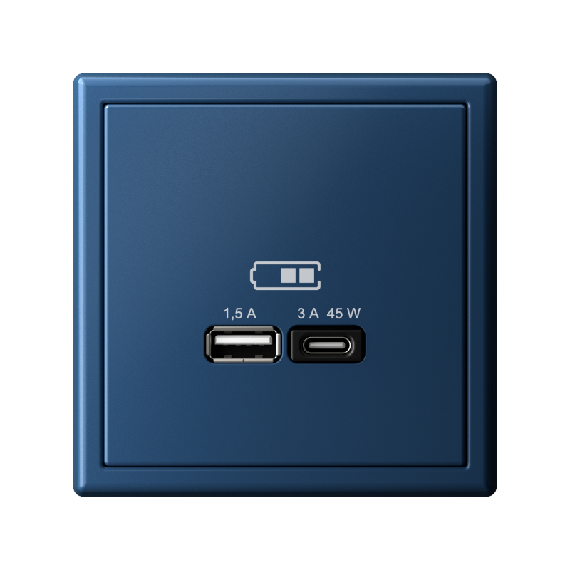 ArtGallery Аквамарин Розетка USB A + тип-C 45Вт высокоскор.заряд. QC, PD, механизм | GAL001129 | SE — миниатюра 5