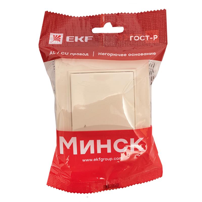 Розетка 1-местная СП с/з Минск с крышкой 16А бежевая с защ. штор. EKF|ERR16-029-200|EKF — миниатюра 8